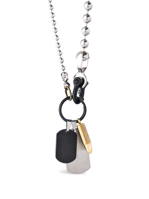 Gunda Line Beaded Chain Necklace | Silver | FARFETCH AE