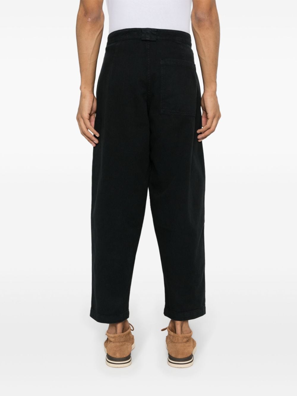 Shop Ymc You Must Create Organic Cotton Tapered Trousers In Black