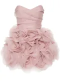 Ana Radu floral-appliqué tulle mini dress - Pink