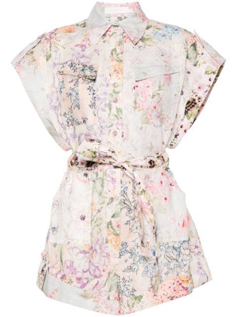 ZIMMERMANN Halliday floral-print playsuit