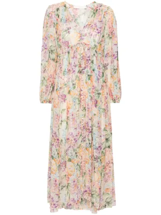 ZIMMERMANN Halliday floral-print Maxi Dress | Neutrals | FARFETCH OM