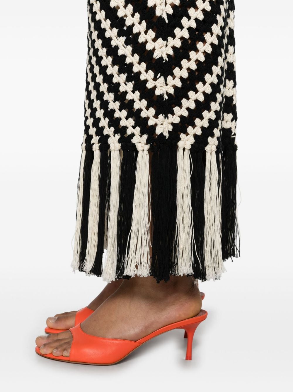 Shop Zimmermann Halliday Crochet Midi Skirt In Black