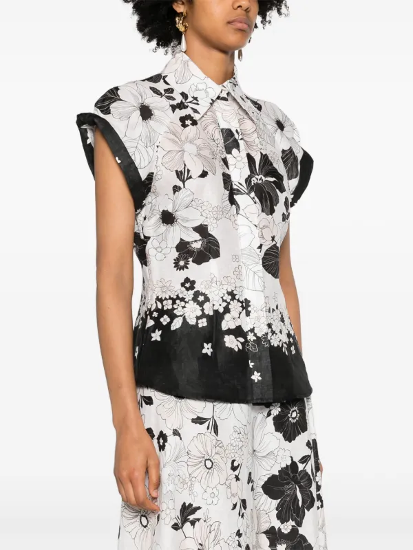 ワンピース ZIMMERMANN Women Shirts Zimmermann Crush Floral Smocked Shirt | Saks Fifth Avenue