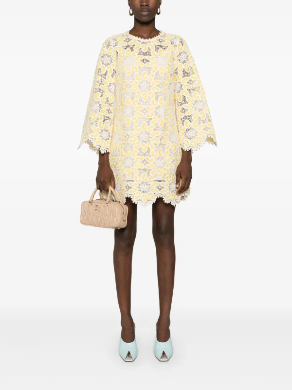 ZIMMERMANN Golden Lace ミニドレス | ニュートラル | FARFETCH JP