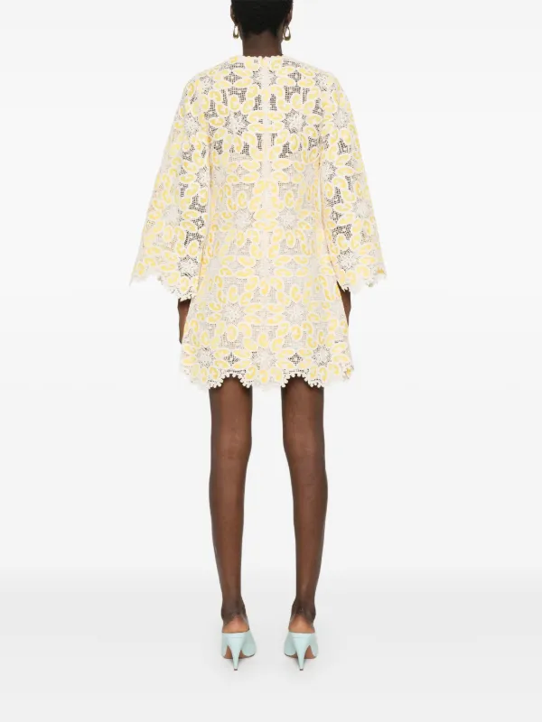 関送込◆Zimmermann◆ミニドレス ZIMMERMANN Golden Lace ミニドレス | ニュートラル | FARFETCH JP