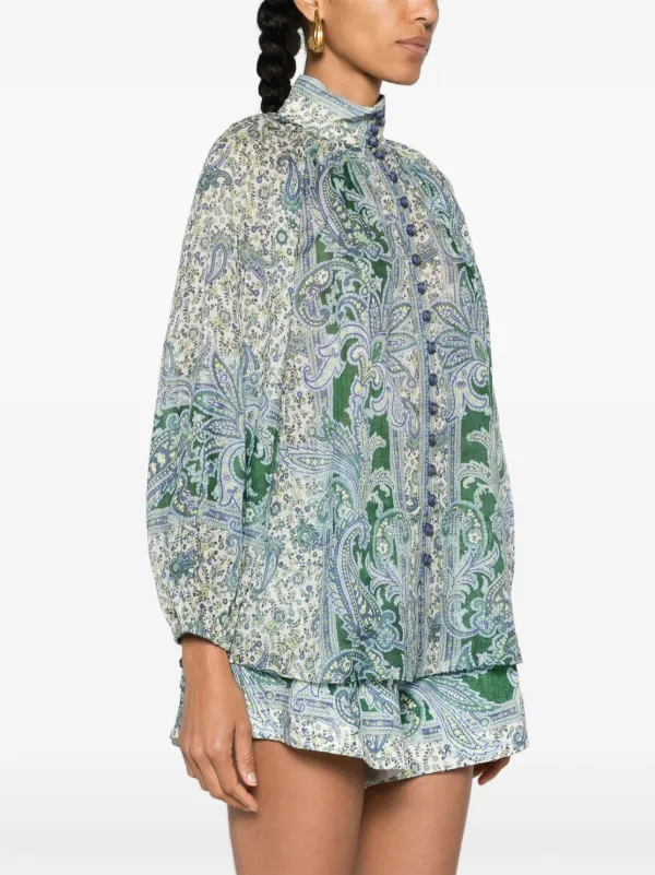 【Zimmermann】Ottie ラッフル カットアウト ペイズリー Zimmermann Ottie Ruffle cutout paisley swimsuit Zimmermann