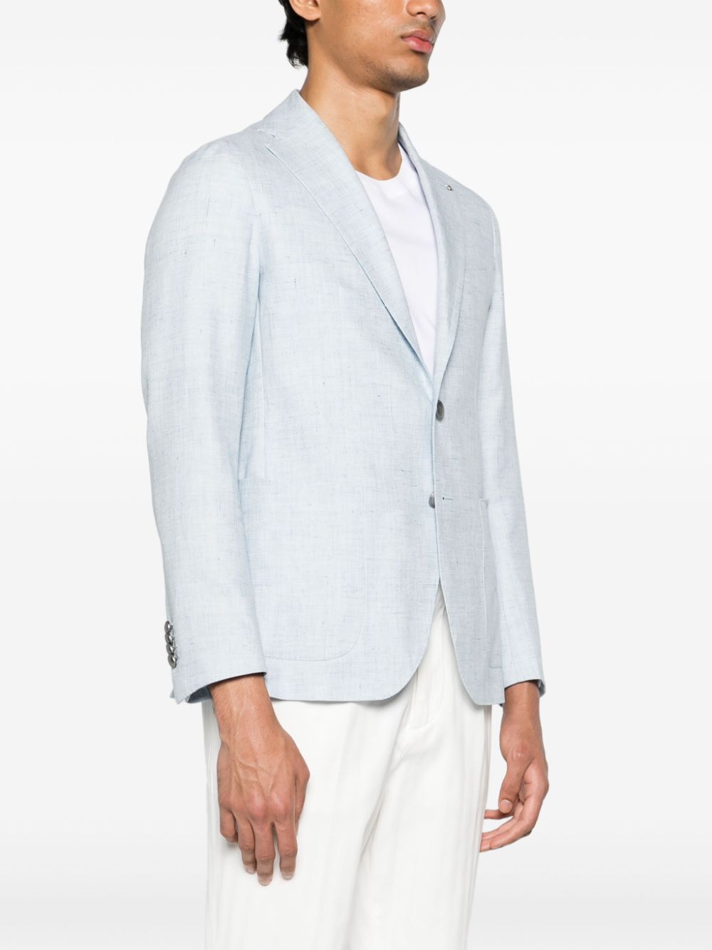 Tagliatore slub-texture single-breasted blazer Men