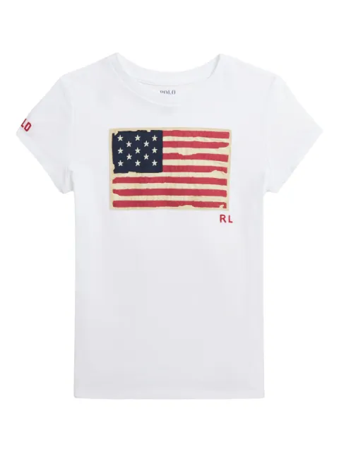 POLO RALPH LAUREN KIDS flag-logo cotton T-shirt 