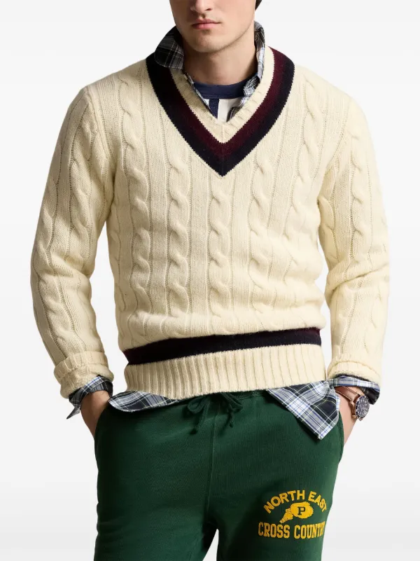 Polo Ralph Lauren Long Sleeve Wool Sweater | White | FARFETCH