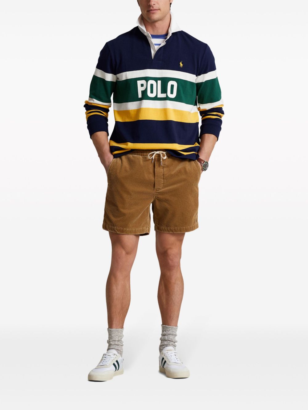 Shop Polo Ralph Lauren Corduroy Drawstring Shorts In Brown