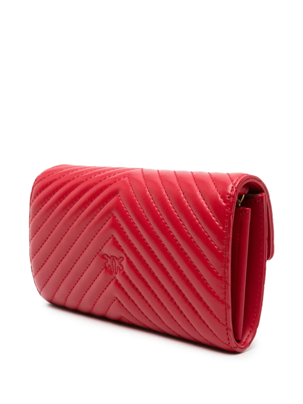 Shop Pinko Mini Love Leather Crossbody Bag In Red