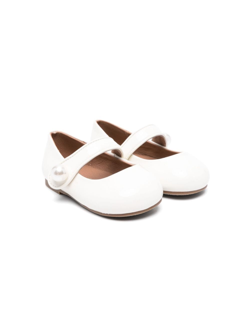 Age Of Innocence Kids' Celia Patent Leather Ballerina Shoes In White