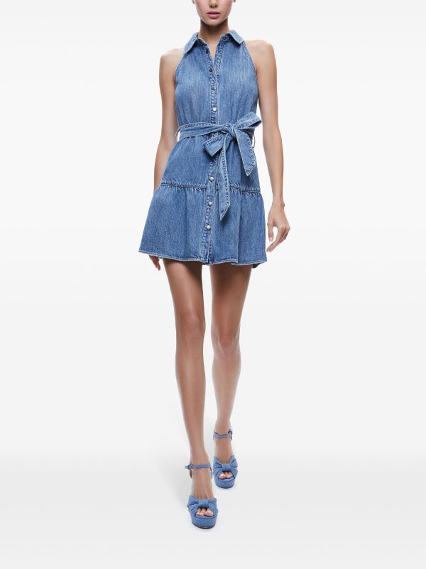 Alice + Olivia Miranda Denim Mini Dress - Farfetch