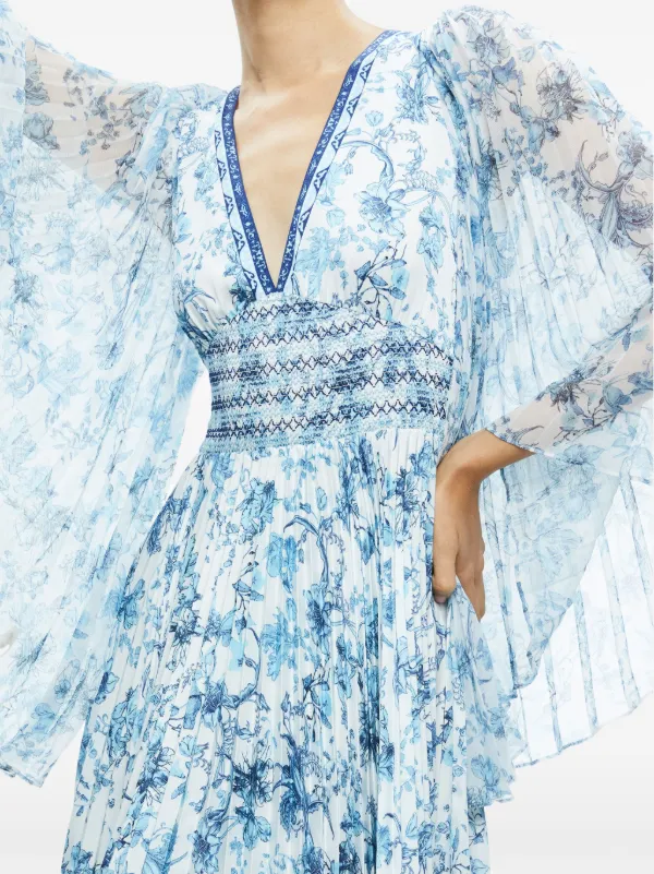 Alice + Olivia Sion Sunburst Maxi Dress | Blue | FARFETCH