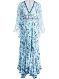 alice + olivia Sion Sunburst maxi dress - Blue