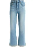 alice + olivia Ora embellished wide-leg jeans - Blue