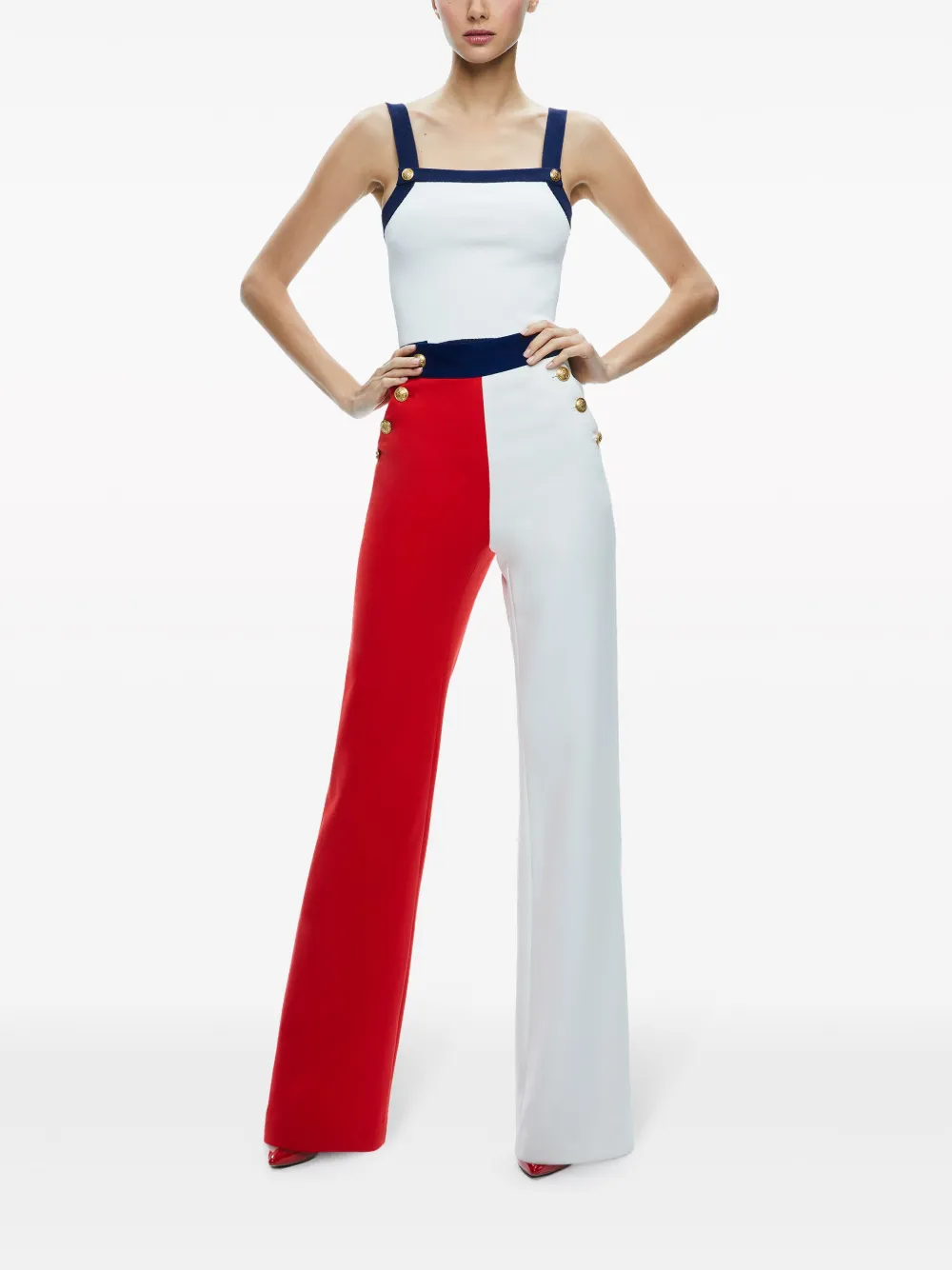 alice + olivia Broek met colourblocking Wit