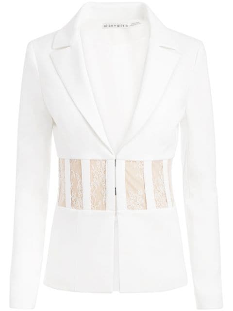 alice + olivia Alexia lace-embellished corset blazer