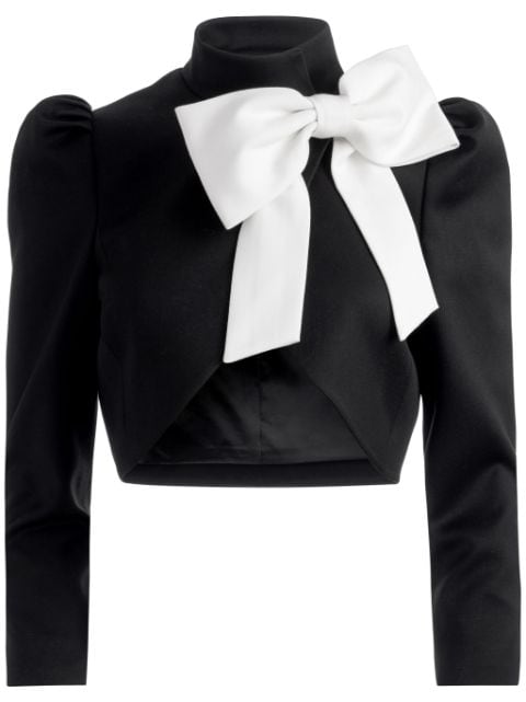 alice + olivia Addison bow-embellished cropped jacket