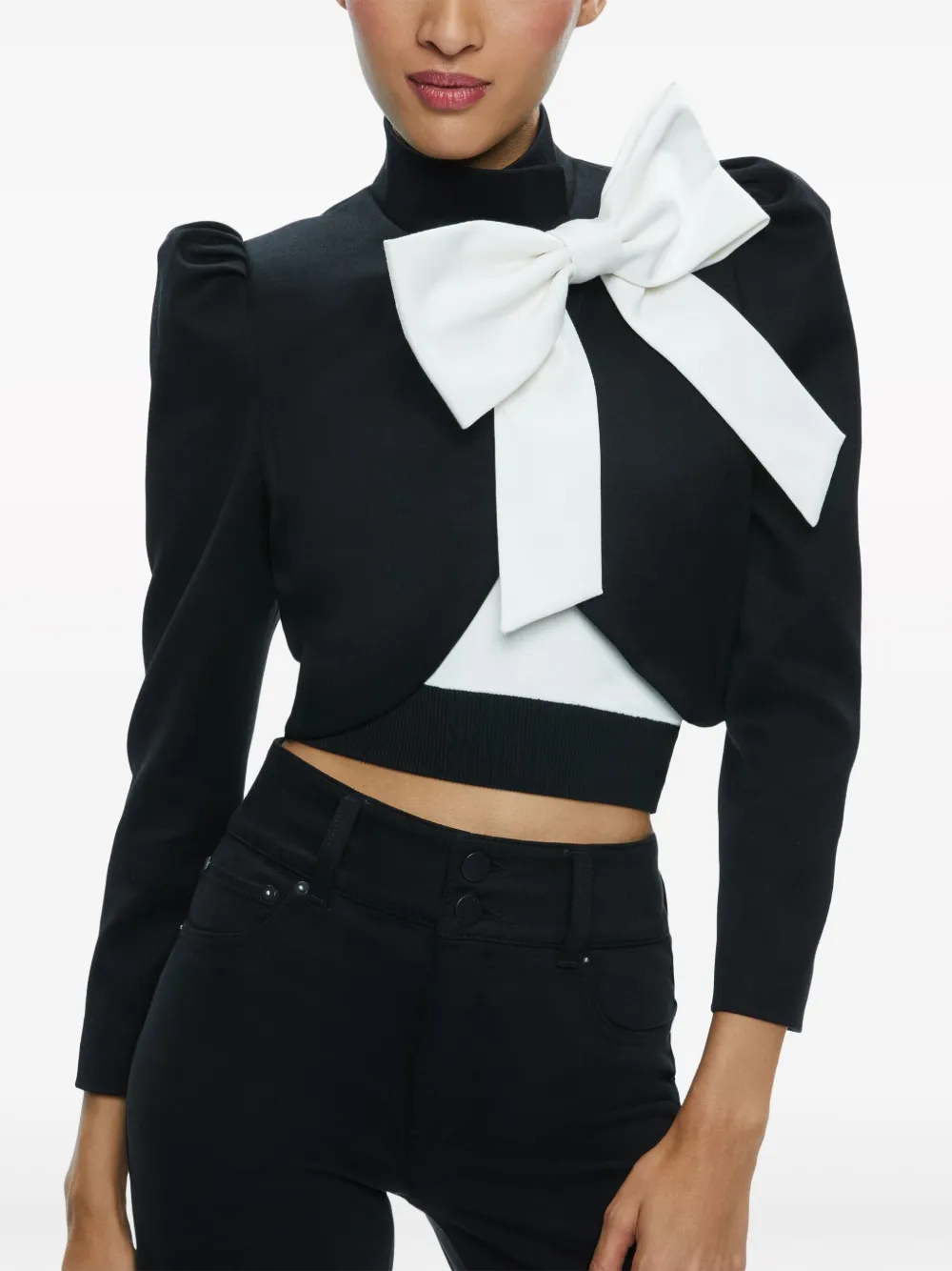 Alice + Olivia Addison bow-embellished Cropped Jacket - Farfetch