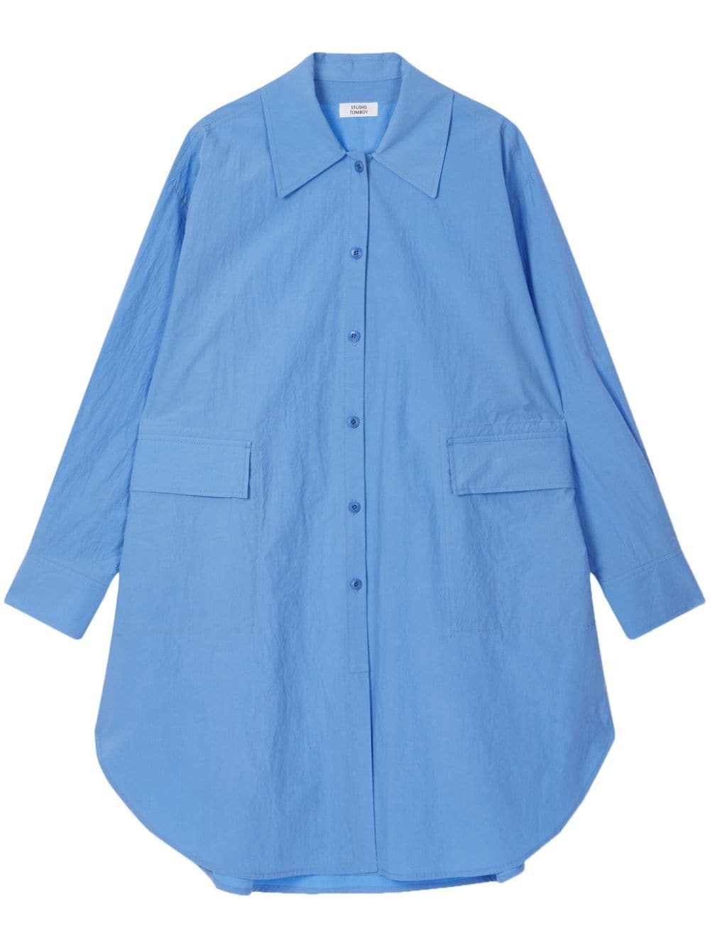 Studio Tomboy Spread-collar Cotton Shirt In 蓝色