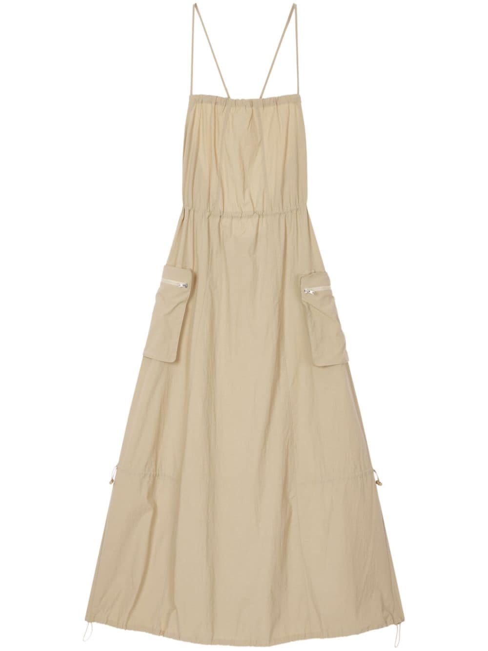 Studio Tomboy Square-neck Spaghetti-straps Maxi Dress In Neutral