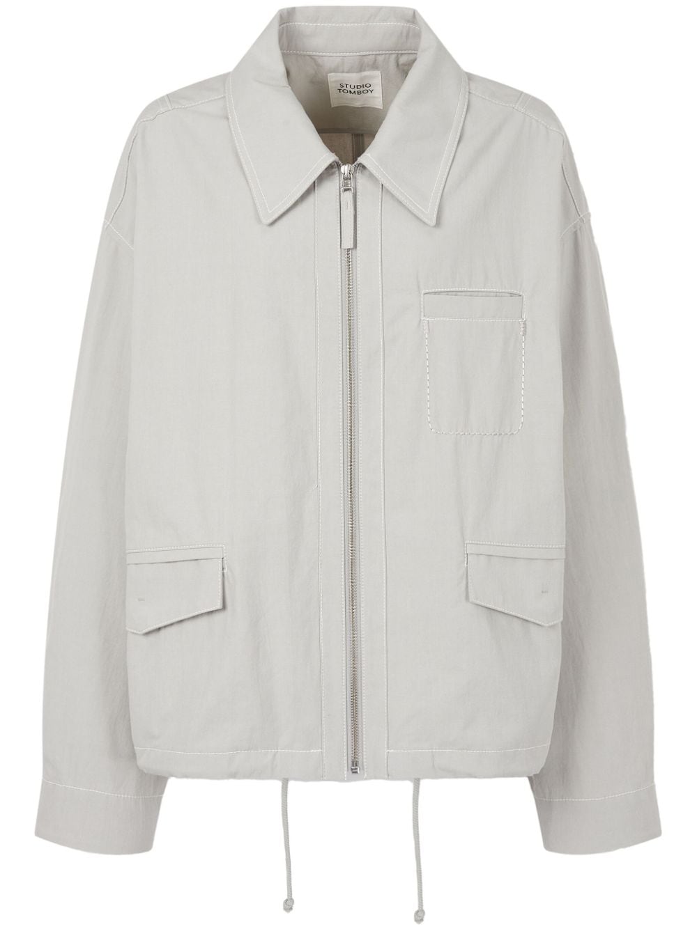 Studio Tomboy Zip-up Cotton Jacket In Grey
