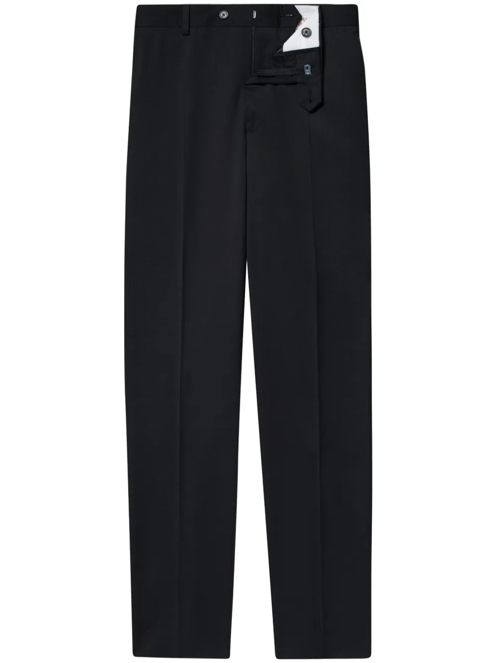 tapered-leg virgin wool trousers