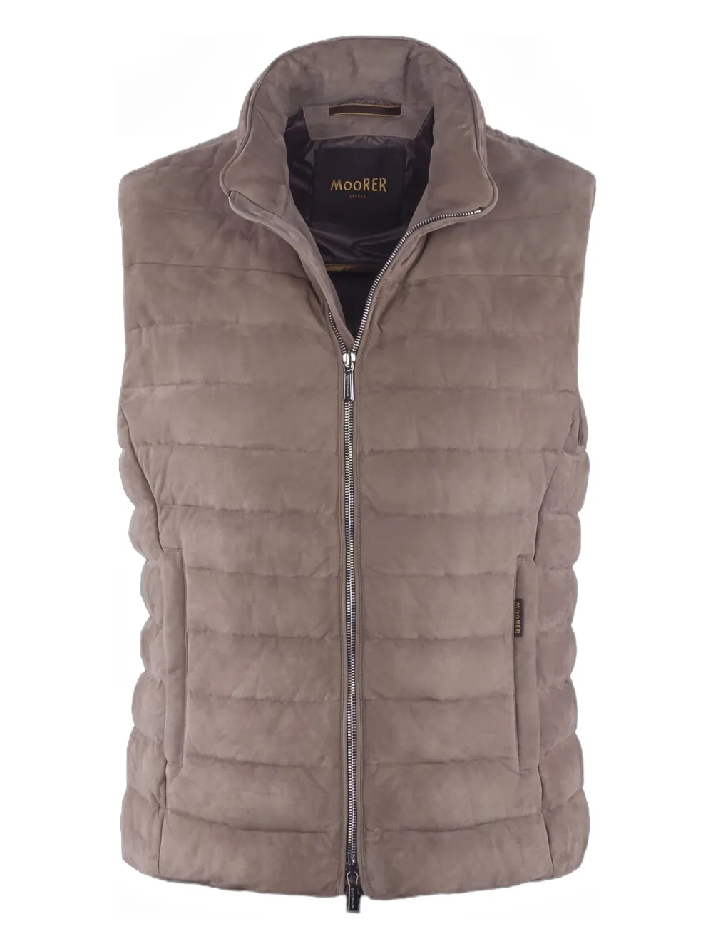 Moorer Calaf Padded Sleeveless Gilet In Neutral