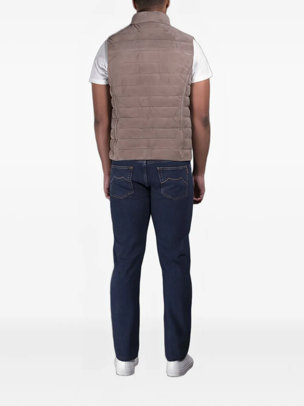 Moorer Calaf Padded Sleeveless Gilet In Neutral