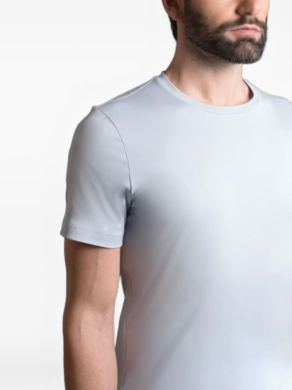 Moorer Katoenen T-shirt met ronde hals Wit