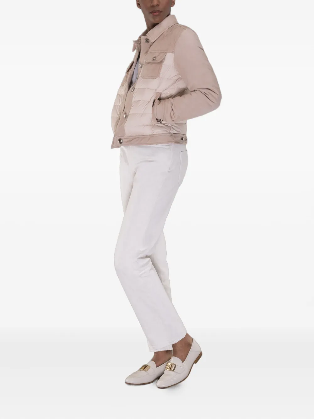 Moorer Petunia suede-panel quilted jacket | Down Jackets | Image 2