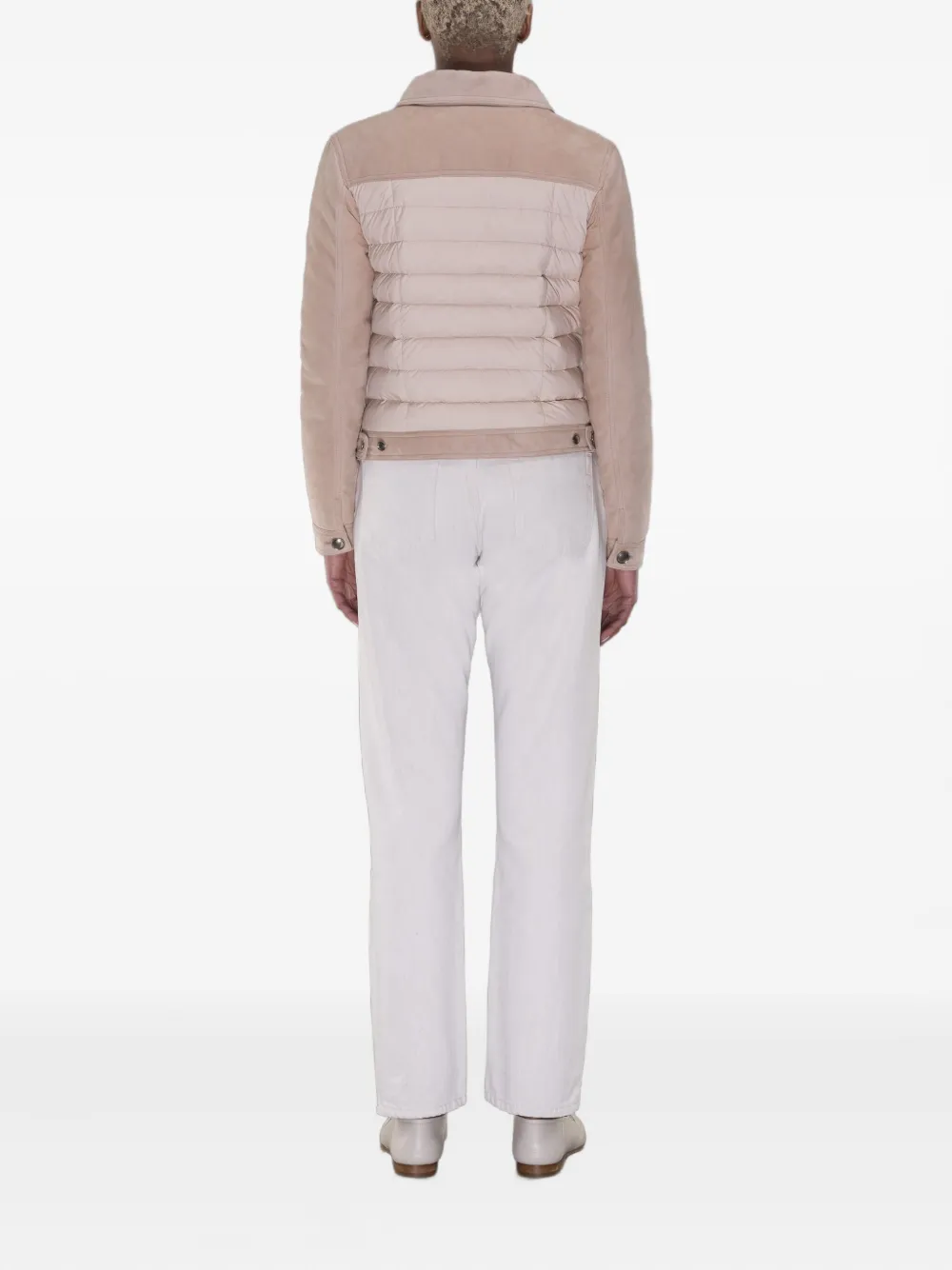 Moorer Petunia gewatteerd jack met suède vlak Beige