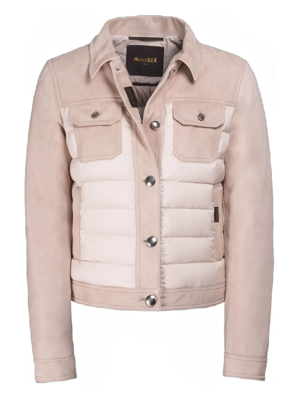 Moorer Petunia suede-panel quilted jacket | Neutrals | Image 1