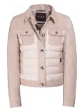 Moorer Petunia suede-panel quilted jacket - Neutrals