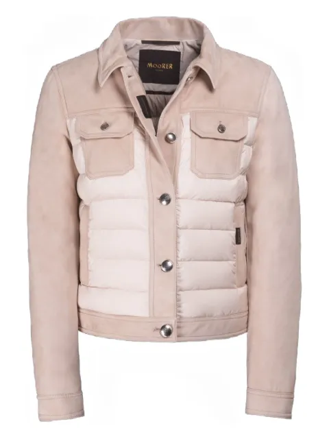Moorer Petunia suede-panel quilted jacket