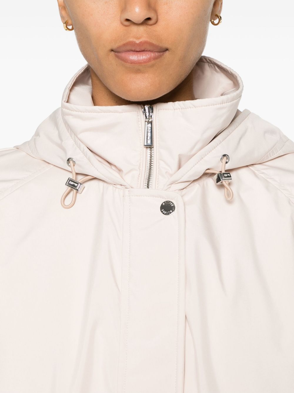 Shop Moorer Jill-stp Hooded Jacket In Neutrals