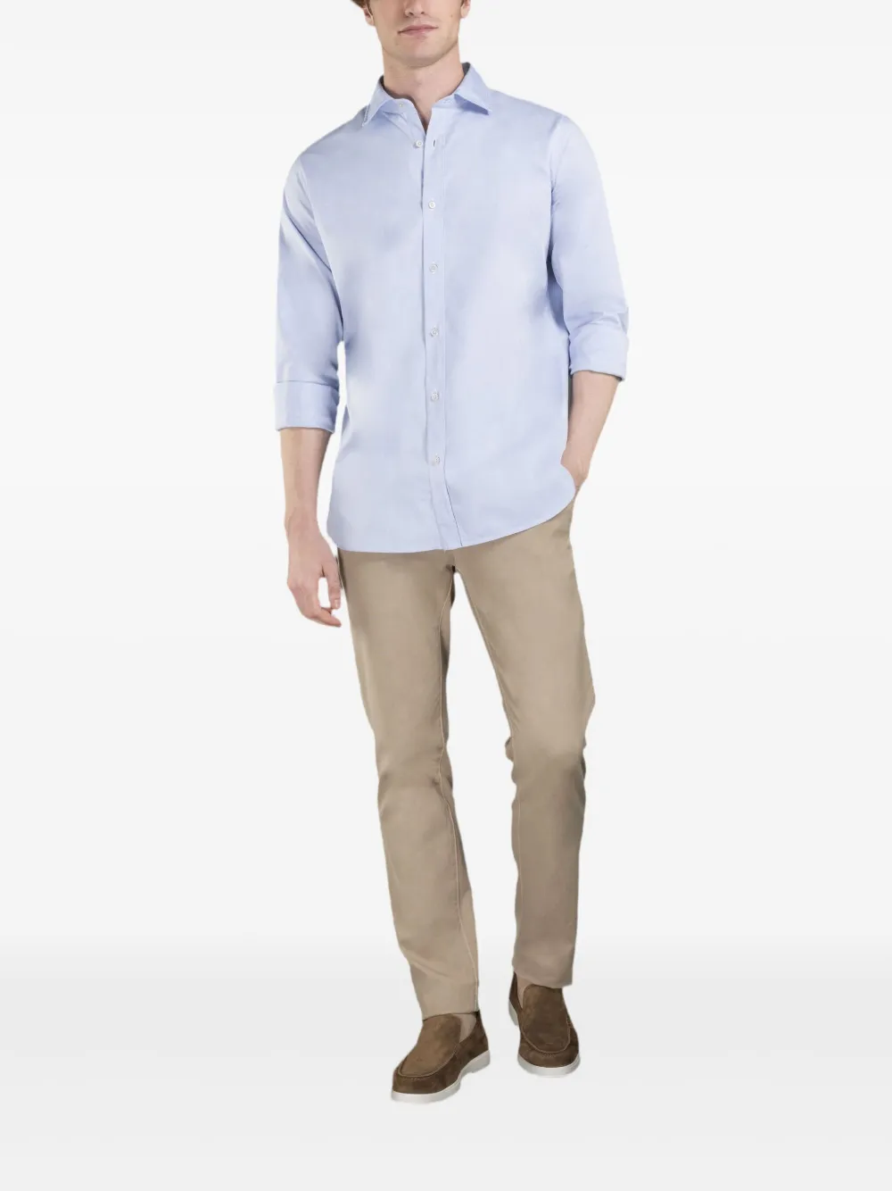 Moorer Katoenen overhemd Blauw