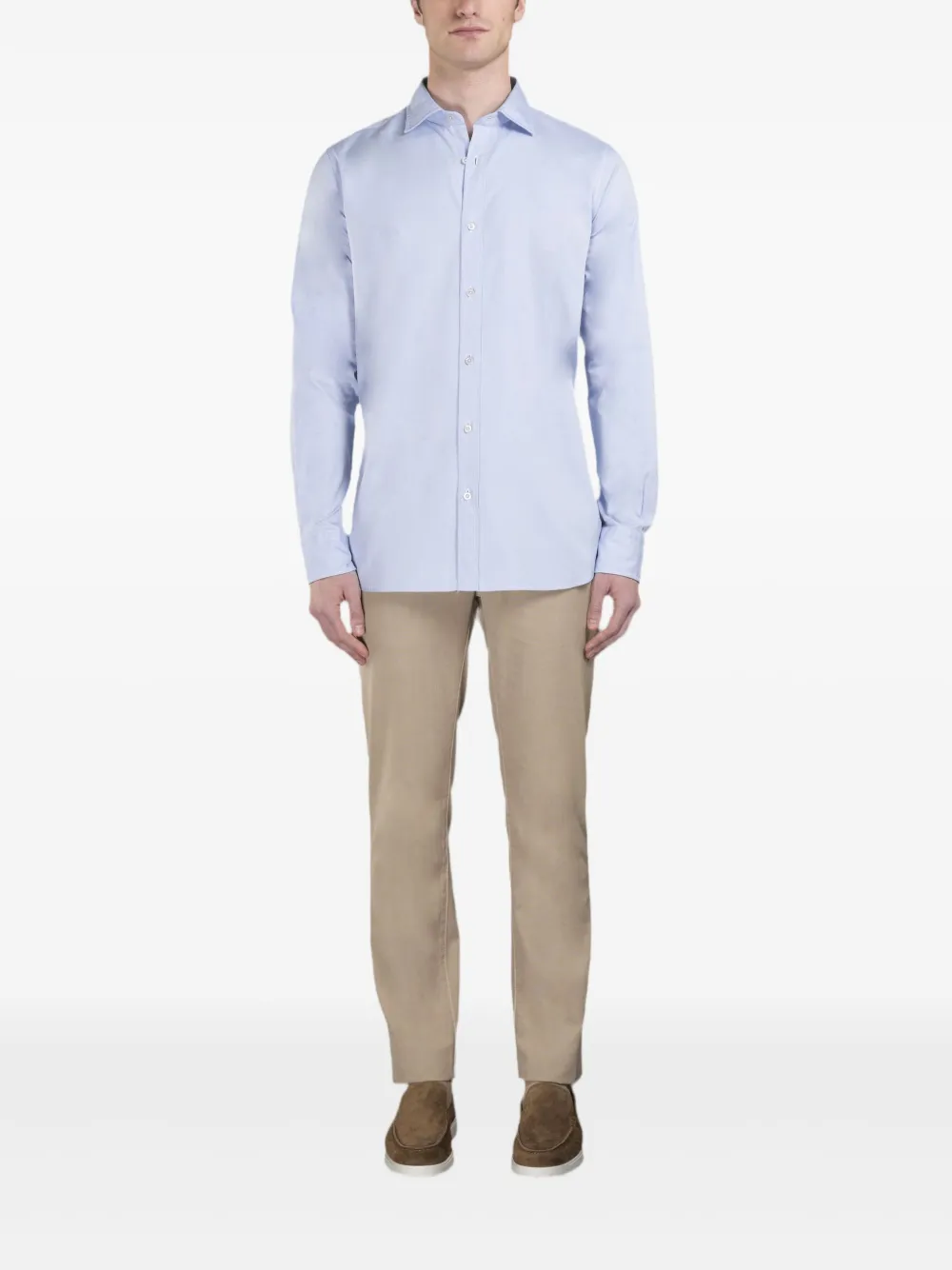 Moorer Katoenen overhemd - Blauw