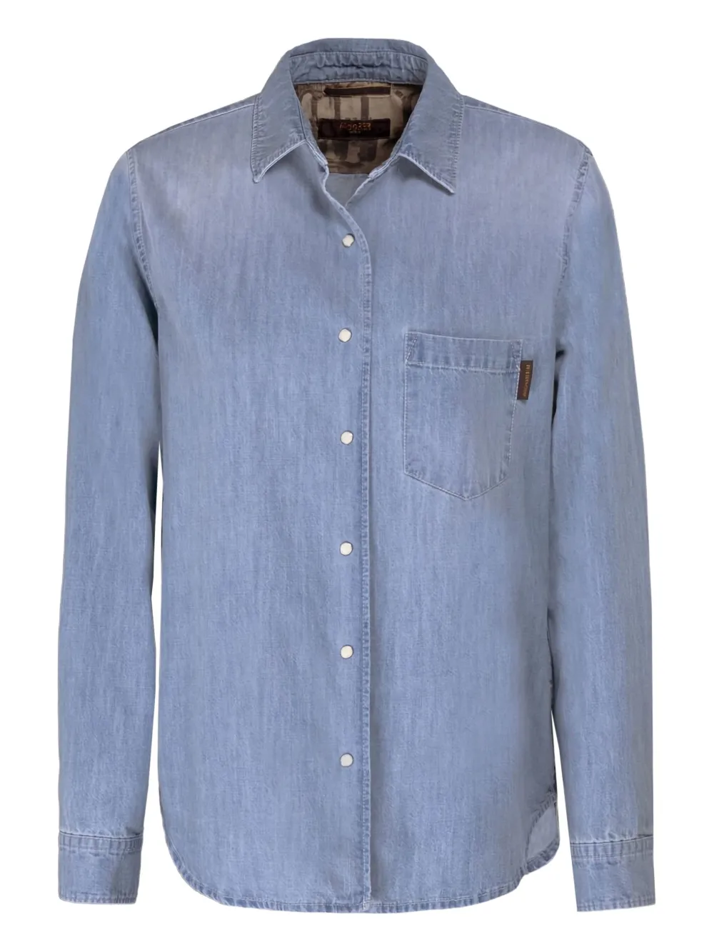 Moorer Alize- Lgd Pocket Buttoned Shirt In Blue