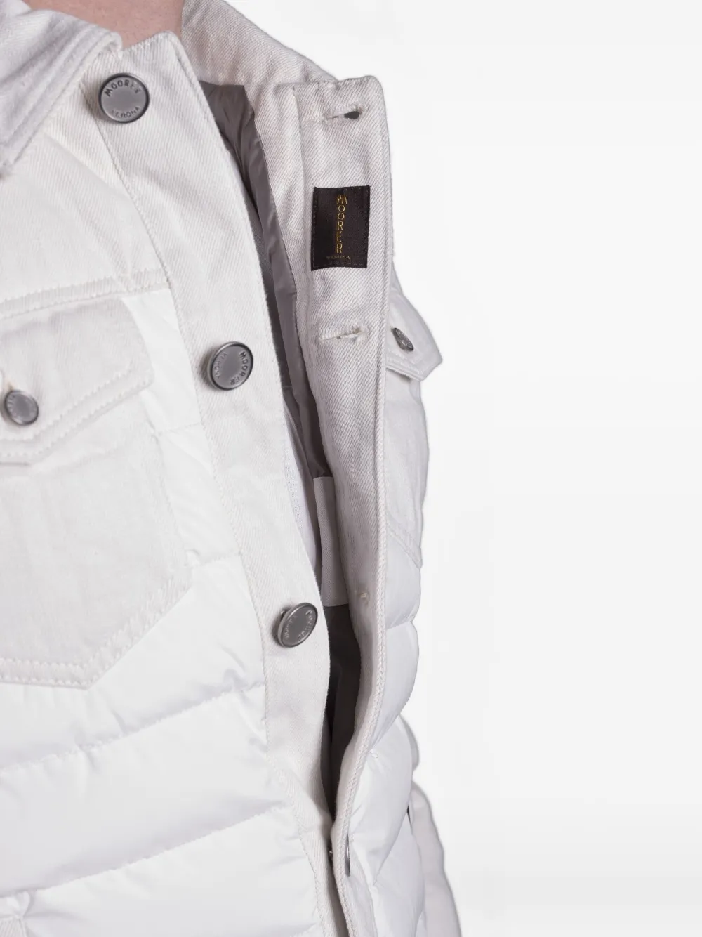 Moorer Denim jack Wit