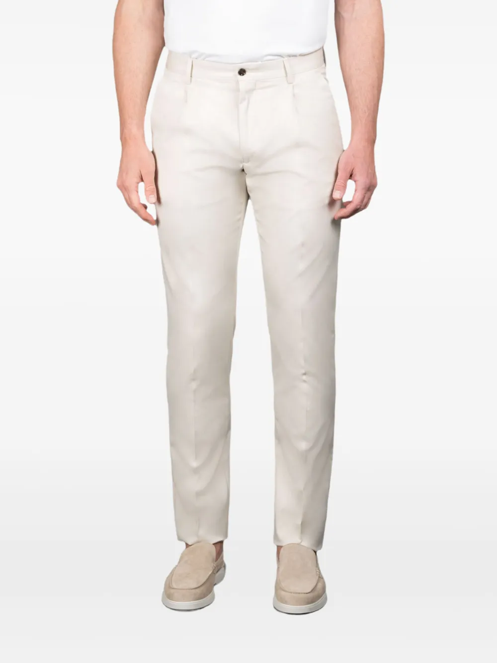 Moorer Geplooide witte broek
