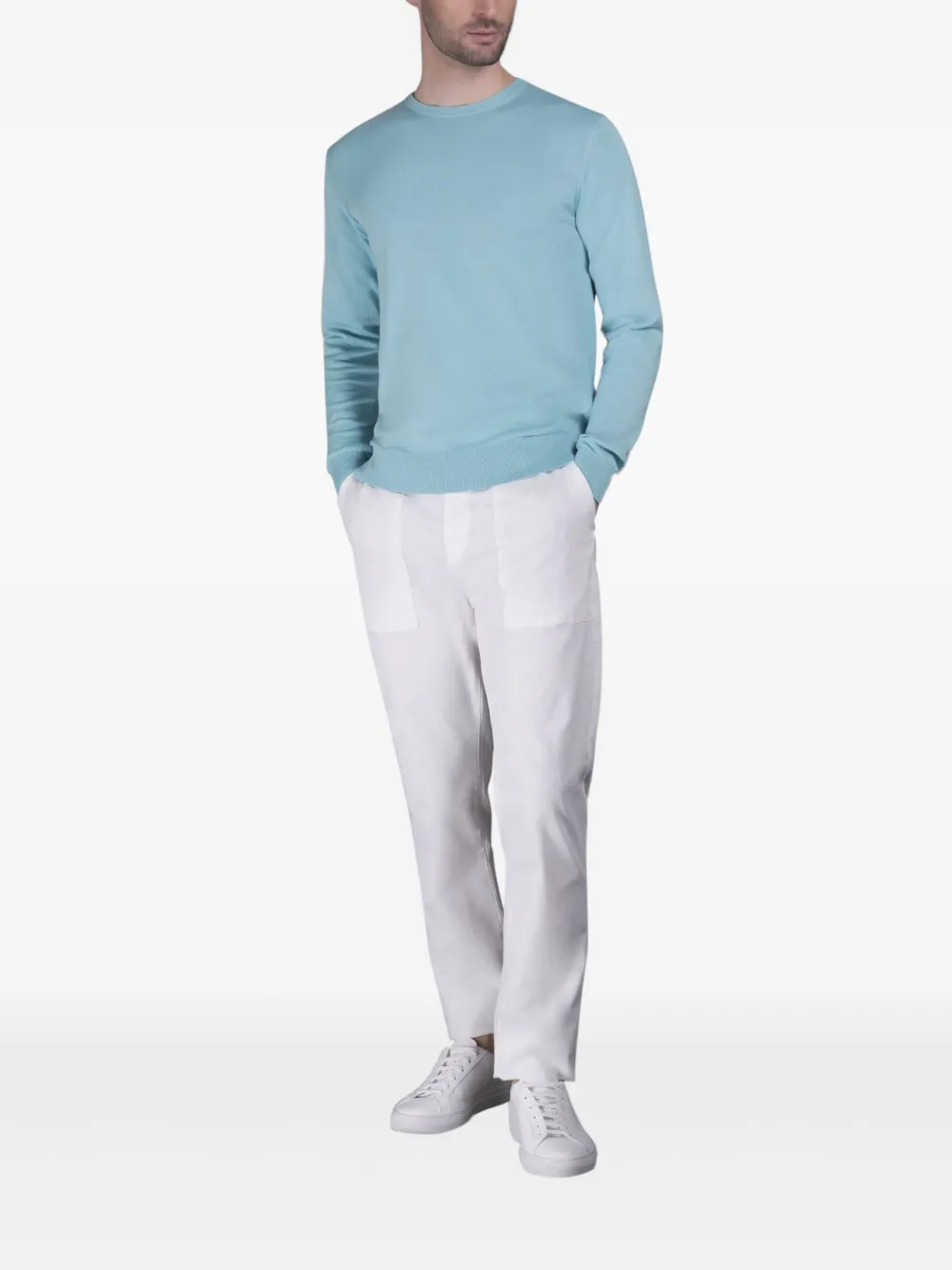 Moorer ORVIETO-SI5 katoenen trui met ronde hals Blauw