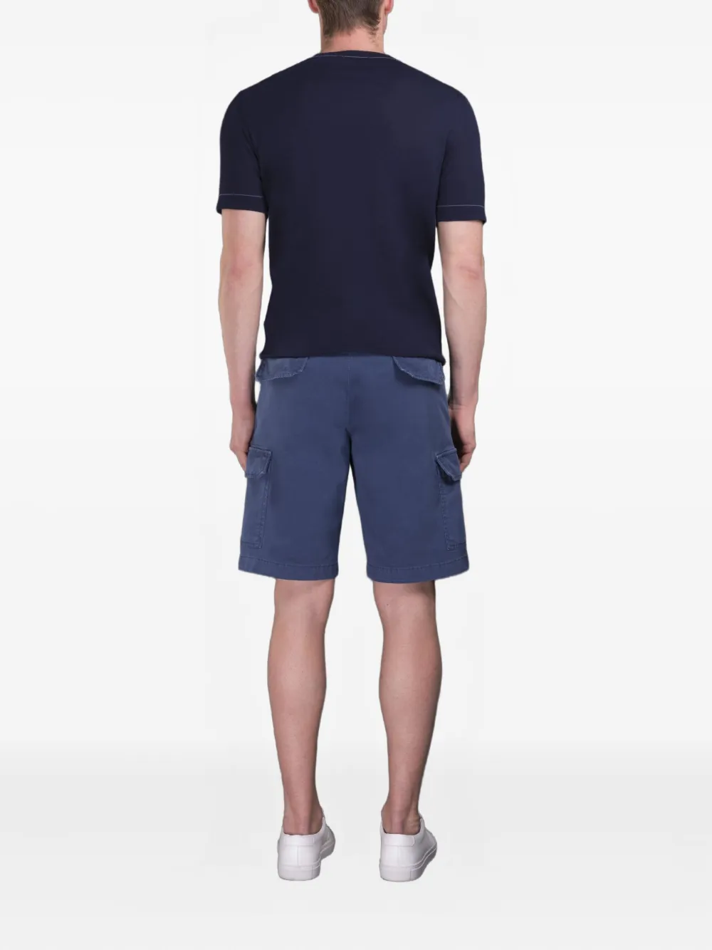 Moorer T-shirt met ronde hals Blauw