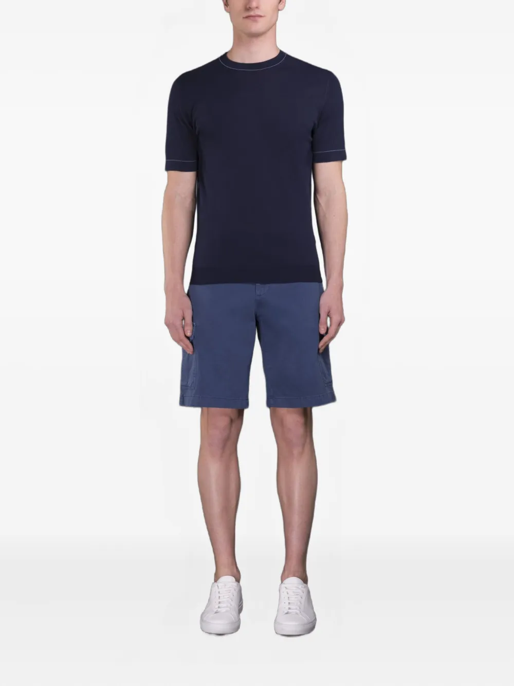 Moorer T-shirt met ronde hals - Blauw