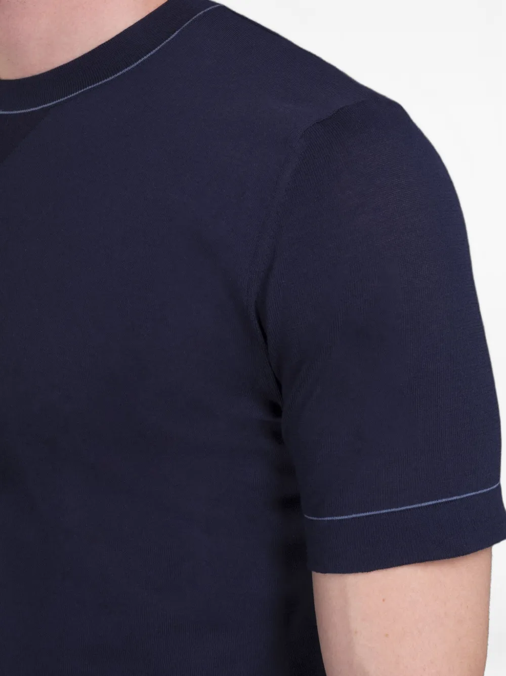 Moorer T-shirt met ronde hals Blauw