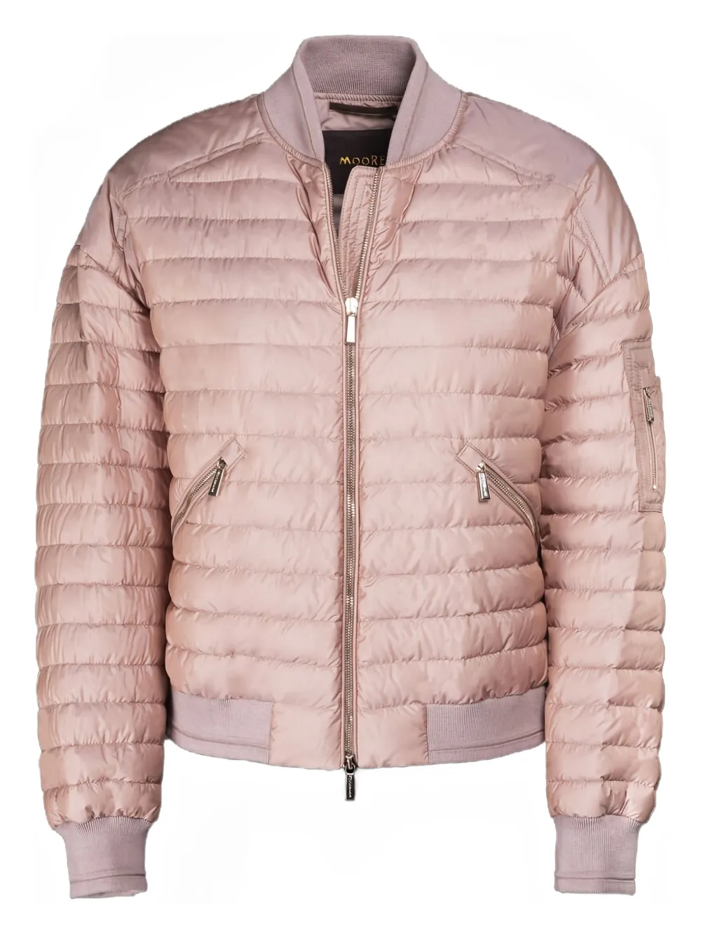 Moorer Quilted Bomber Jacket In Pink