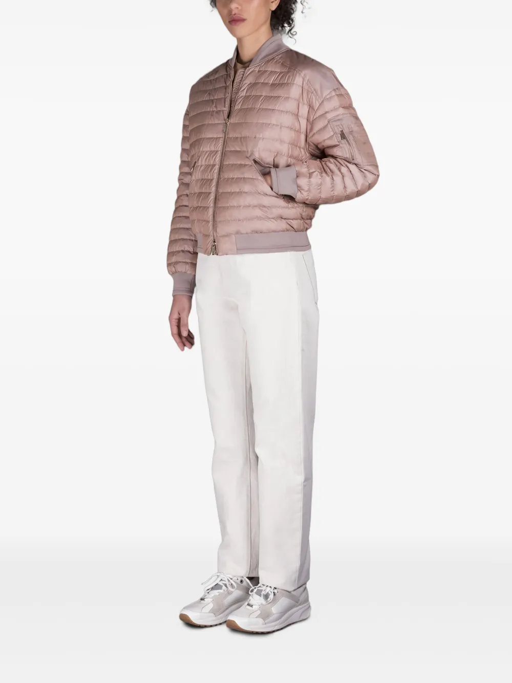 Moorer Gewatteerd bomberjack Roze