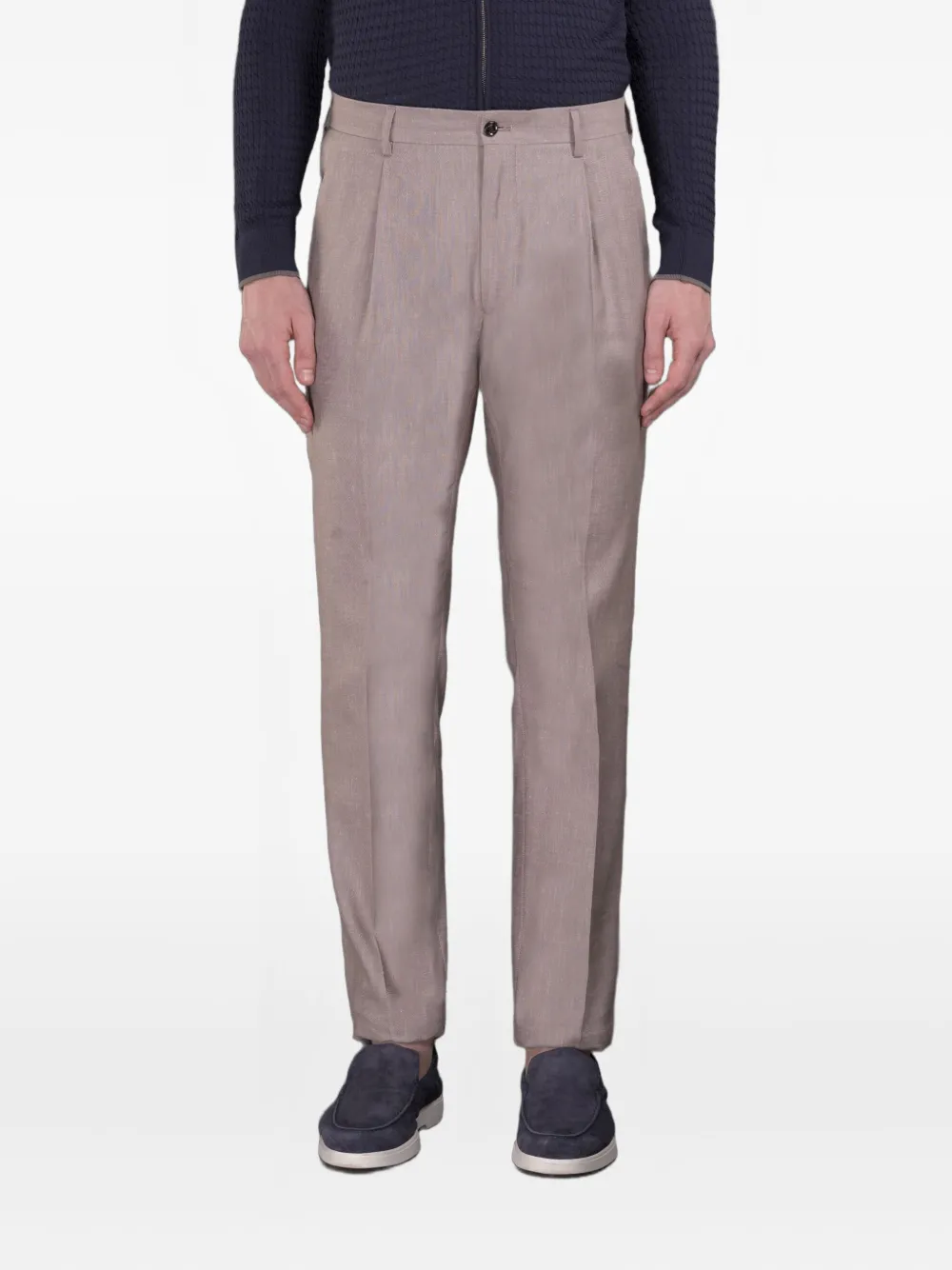 Moorer Pleated Tailored Trousers In Neutral