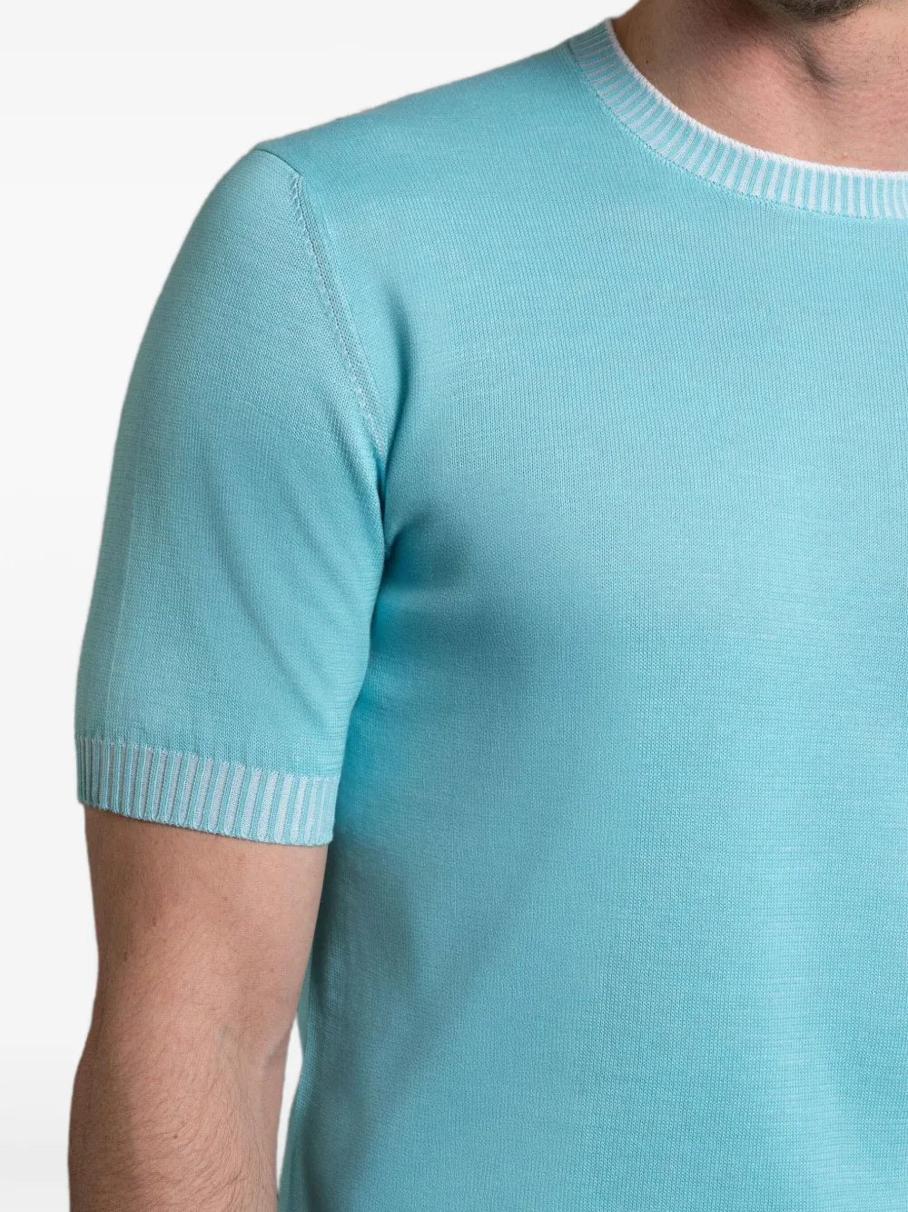 Moorer JUDE-SIC trui met korte mouwen Blauw